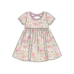 Preorder 10.06 MOQ 5 pcs GSD2814 Easter Rabbit Flower Pink Girl's Dress
