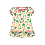 Preorder 10.06 MOQ 5 pcs GSD2815 Rainbow Leaf Flower Girl's Dress