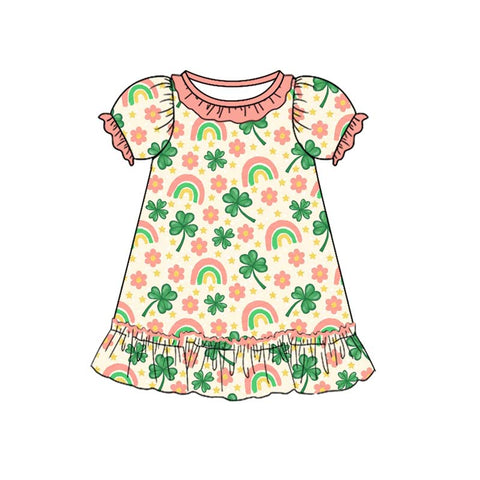Preorder 10.06 MOQ 5 pcs GSD2815 Rainbow Leaf Flower Girl's Dress