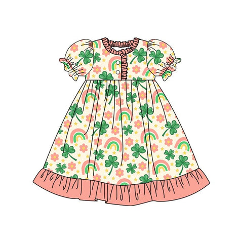 Preorder 10.06 MOQ 5 pcs GSD2816 Rainbow Leaf Flower Girl's Dress Gown