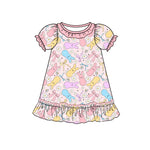 Preorder 10.08 MOQ 5 pcs GSD2818 Easter Rabbit Bows Flower Girl's Dress
