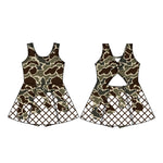Preorder 10.08 MOQ 5 pcs GSD2821 Hunting Camo Drip Yoga Girl's Dress Onesie