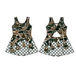 Preorder 10.08 MOQ 5 pcs GSD2822 Hunting Camo Drip Yoga Girl's Dress Onesie