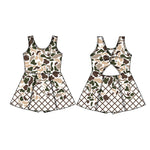 Preorder 10.08 MOQ 5 pcs GSD2823 Hunting Camo Drip Yoga Girl's Dress Onesie