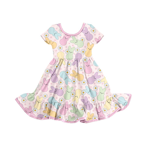 Preorder 10.09 MOQ 5 pcs GSD2826 Easter Bunny Flower Purple Girl's Dress