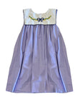 Preorder Samples GSD2832 Embroidery Mardi Gras Bows Purple Girl's Dress