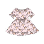 Preorder 10.15 MOQ 5 pcs GSD2836 Easter Rabbit Bows Pink Girl's Dress
