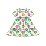 Preorder Samples GSD2838 Mardi Gras Dounts Girl's Dress (12-18M to 7-8T)