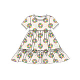 Preorder Samples GSD2838 Mardi Gras Dounts Girl's Dress (12-18M to 7-8T)