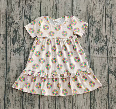 Preorder Samples GSD2838 Mardi Gras Dounts Girl's Dress (12-18M to 7-8T)