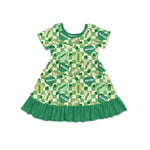 Preorder 10.16 MOQ 5 pcs GSD2839 Loved Strong Love Leaves Green Girl's Dress