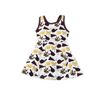 Preorder 10.16 MOQ 5 pcs GSD2842 Go Team Cheer Football Bows Girl's Dress