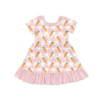 Preorder 10.17 MOQ 5 pcs GSD2850 Easter Carrot Pink Plaid Girl's Dress