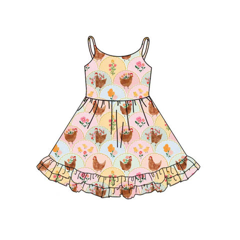 Preorder 10.21 MOQ 5 pcs GSD2855 Farm Flower Girl's Dress