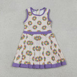 GSD2867 Mardi Gras Donut Purple Yoga Girl's Dress Onesie
