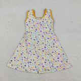 GSD2870 Mardi Gras Leopard Yoga Girl's Dress Onesie