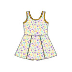 Preorder 10.23 MOQ 5 pcs GSD2870 Mardi Gras Leopard Yoga Girl's Dress Onesie