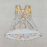 GSD2870 Mardi Gras Leopard Yoga Girl's Dress Onesie