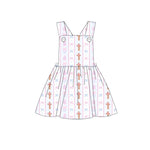Preorder 10.28 MOQ 5 pcs GSD2879 Easter Bows Pink Cute Girl's Dress Set