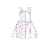 Preorder 10.28 MOQ 5 pcs GSD2879 Easter Bows Pink Cute Girl's Dress Set