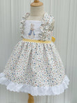 Preorder 10.28 MOQ 5 pcs GSD2881 Easter Flower Rabbit Girl's Dress