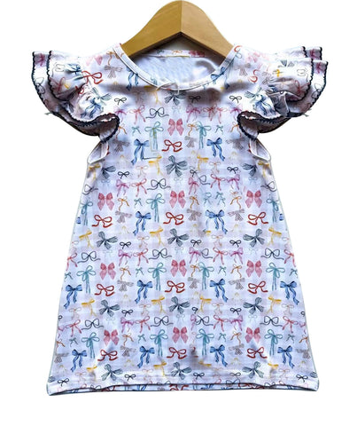 Preorder 10.28 MOQ 5 pcs GSD2882 Coquette Bows Ruffles Girl's Dress