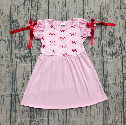 Preorder Samples GSD2883 Valentine's Day Bows Pink Girl's Dress