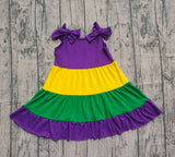 Preorder Samples GSD2888 Mardi Gras Solid Color Ruffles Girl's Dress
