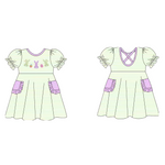Preorder 10.28 MOQ 5 pcs GSD2889 Easter Rabbit Egg Girl's Dress