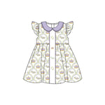 Preorder 10.29 MOQ 5 pcs GSD2891 Mardi Gras Mask Purple Girl's Dress