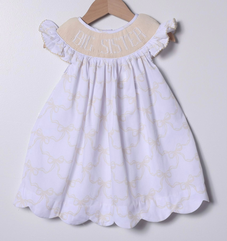 10.10 Pre-order GSD2894 Baby Girls BIG SISTER flying sleeve dress