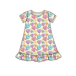 10.10 Pre-order GSD2895 Baby Girls Valentine's Day short sleeve dress