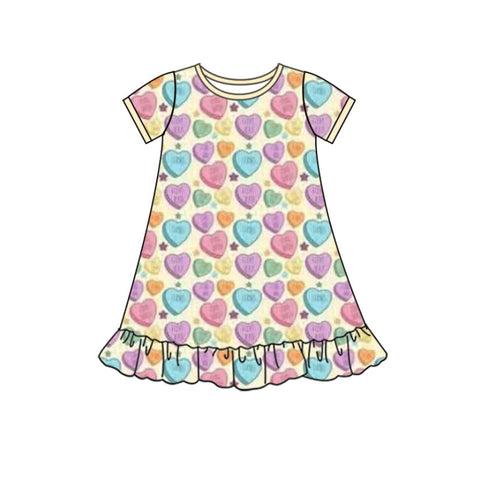 10.10 Pre-order GSD2895 Baby Girls Valentine's Day short sleeve dress