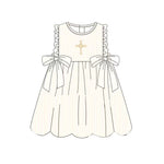 10.10 Pre-order GSD2904 Baby Girls Easter bow sleeveless dress