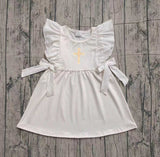 Preorder Samples GSD2904 Embroidery Baby Girls Easter bow sleeveless dress