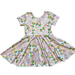 10.10 Pre-order GSD2905 Baby Girls Easter bunny short sleeve dress