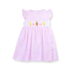10.10 Pre-order GSD2906 Baby Girls Easter pink flying sleeve dress