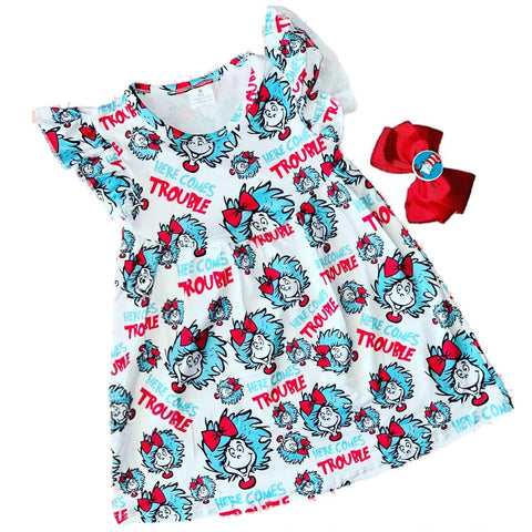 Preorder 11.04 MOQ 5 pcs GSD2911 Here Comes Trouble Girl's Dress