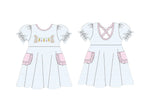 Preorder 11.04 MOQ 5 pcs GSD2912 Easter Rabbit Carrot Girl's Dress