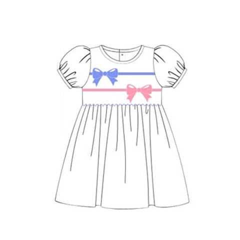 Preorder 11.04 MOQ 5 pcs GSD2915 Bows Gift White Girl's Dress