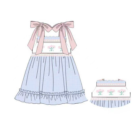 Preorder 11.04 MOQ 5 pcs GSD2916 Flower Bows Cute Girl's Dress