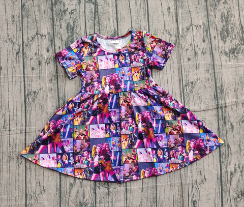 Preorder Samples GSD2918 Cartoon Hot Pink Girl's Dress