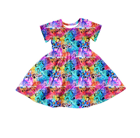 Preorder 11.04 MOQ 5 pcs GSD2920 Cartoon Hot Pink Girl's Dress