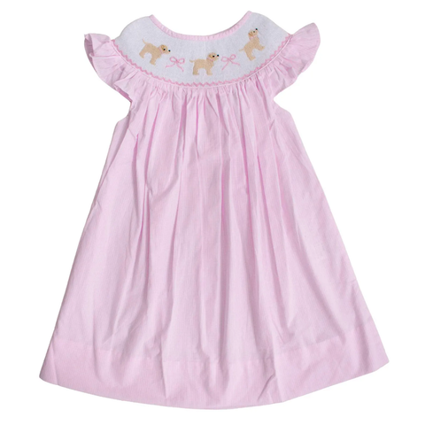 Preorder 11.04 MOQ 5 pcs GSD2921 Dot Bows Pink Girl's Dress