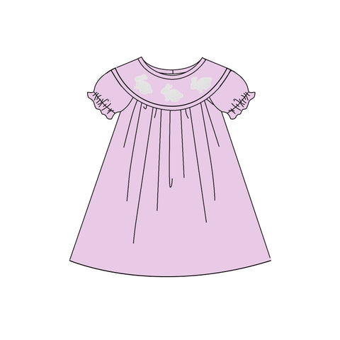 Preorder 11.16 MOQ 5 pcs Easter Rabbit Purple Girl's Dress