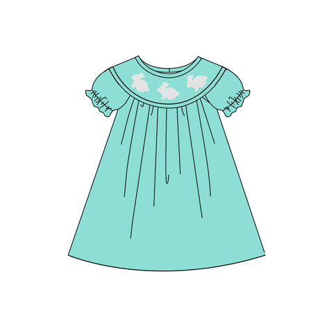 Preorder 11.16 MOQ 5 pcs Easter Rabbit Mint Green Girl's Dress