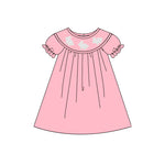 Preorder 11.16 MOQ 5 pcs GSD2924 Easter Rabbit Pink Girl's Dress