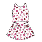 Preorder 11.17 MOQ 5 pcs GSD2927 Valentine's Day Love Red Yoga Girls Skorts Set