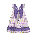 Preorder 11.20 MOQ 5 pcs GSD2930 Drinks Purple Bows Girl's Dress