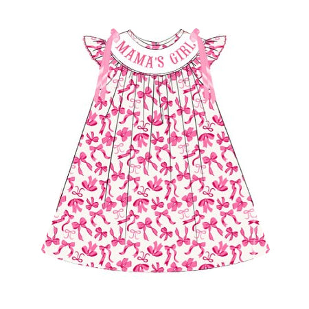 Preorder 11.21 MOQ 5 pcs GSD2939 MAMA'S GIRL Bows Pink Girl's Dress
